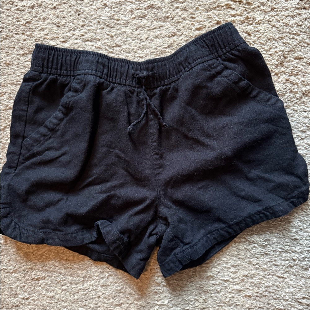 Old Navy Black linen Shorts with Elastic Waistband